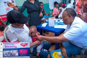 Blessing Nwali brought her 15-month-old baby to be vaccinated.